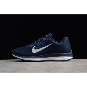 Nike Air Zoom Winflo 5 Midnight Navy Silver Grey/Gym Blue Running Shoes AA7406-401 Shoes